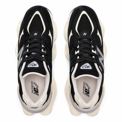 New Balance 9060 Feminino — Black Cream Lavender