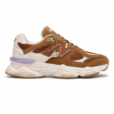 New Balance 9060 Feminino — Caramel/Cognac Brown/Cream