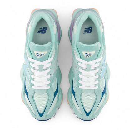 New Balance 9060 Feminino — Mint/Teal/Lavender/Peach