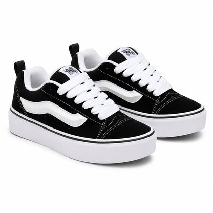 Vans Knu Skool Platform Feminino — Black White